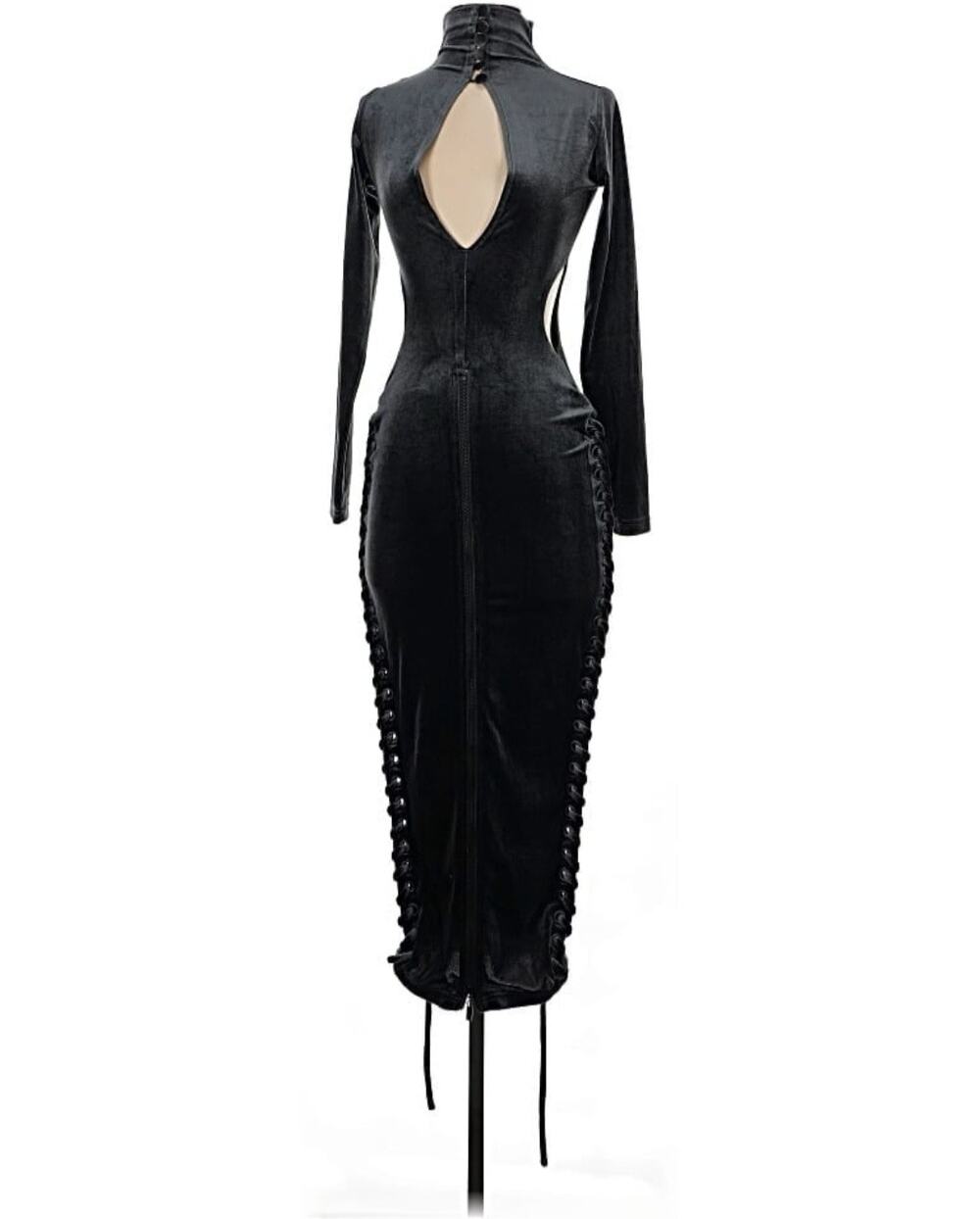 BBX Brand Velvet Cutout Midi Dress UK 6 US 2